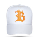 Boné Snapback Branco Flame Laranja