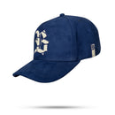 Boné Snapback Suede Azul Marinho Verniz Creme