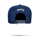 Boné Snapback Suede Azul Marinho Verniz Creme