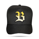 Boné Snapback Preto Contour Degradê Amarelo