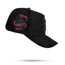 Boné Snapback Suede Preto Snake Pink