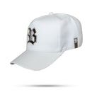 Boné Snapback Branco Logo Couro Laser Chumbo