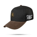 Boné Strapback Preto Absolute Gold Aba Cotelê Marrom