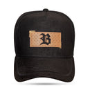 Boné Snapback Suede Preto Tag Perfured Marrom