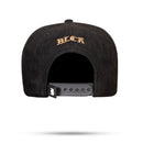 Boné Snapback Suede Preto Tag Perfured Marrom