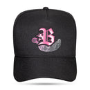 Boné Snapback Preto Verniz Hand Rosa Pink
