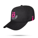 Boné Snapback Preto Verniz Hand Rosa Pink