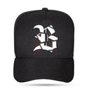 Boné Snapback Preto Logo Verniz Prateado