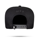 Boné Snapback Preto Splash Logo Couro Prata