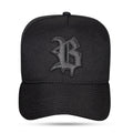 Boné Snapback Preto Splash Logo Couro