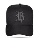 Boné Snapback Preto Splash Logo Couro