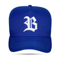 Boné Snapback Trucker Laser Azul Royal Logo Branco