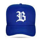 Boné Snapback Trucker Laser Azul Royal Logo Branco