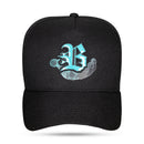 Boné Snapback Preto Verniz Hand Azul