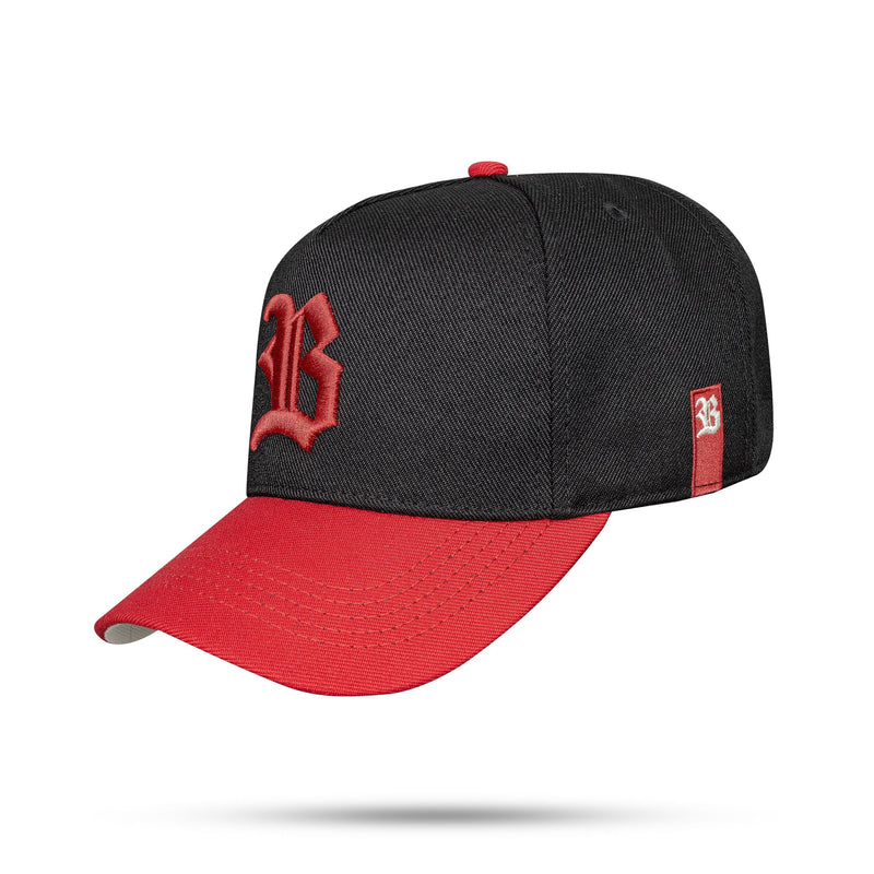Boné Snapback Preto Aba Vermelha