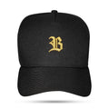 Boné Preto Snapback Logo Basic Contra Aba Dourada