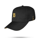 Boné Preto Snapback Logo Basic Contra Aba Dourada
