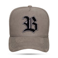 Boné Snapback Suede Cinza Grafite Logo Contour