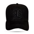 Boné Snapback Suede All Black Logo Contour