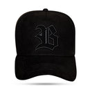 Boné Snapback Suede All Black Logo Contour