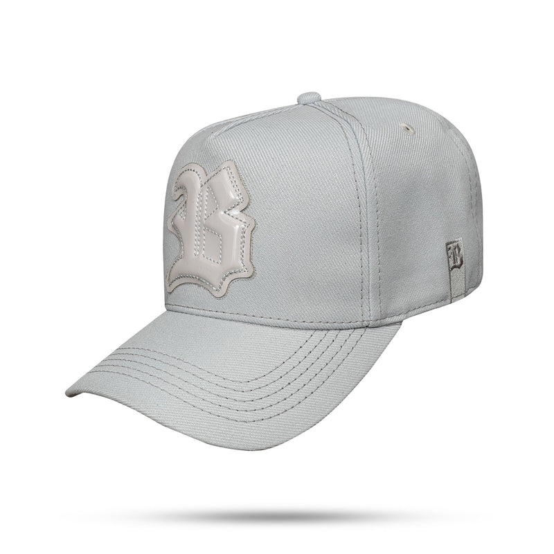 Boné Cinza Snapback Verniz Alto Relevo