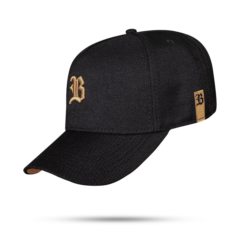 Boné Preto Snapback Authentic B Caramelo