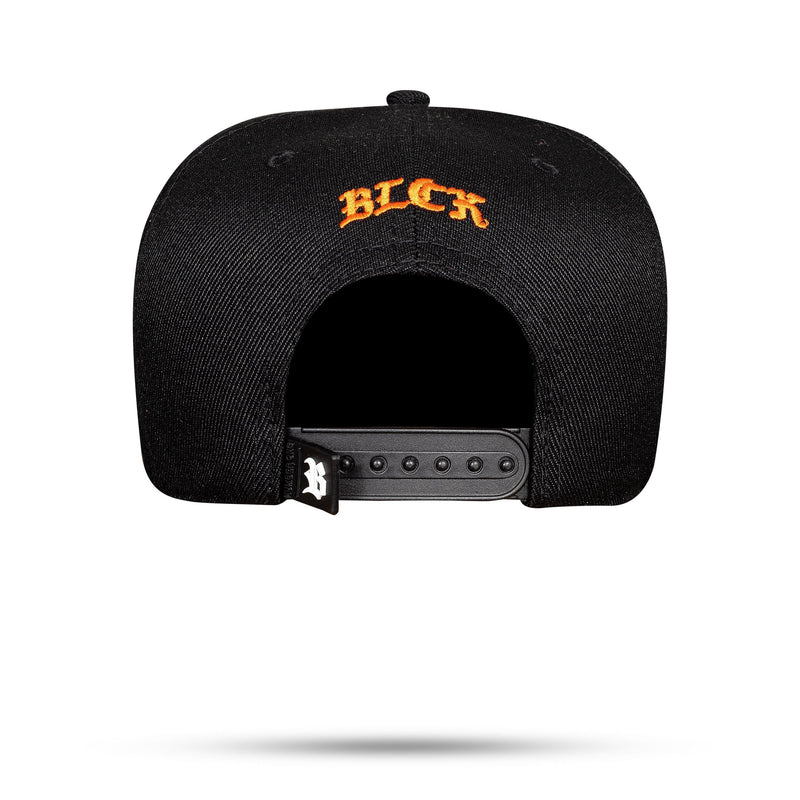 Boné Preto Snapback Hex Laranja