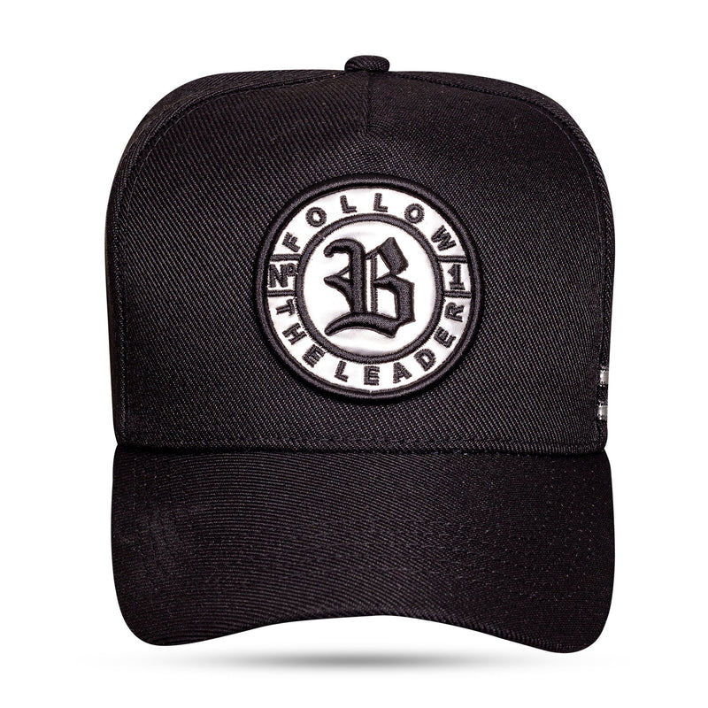 Boné Preto Snapback Follow Verniz Prata N1