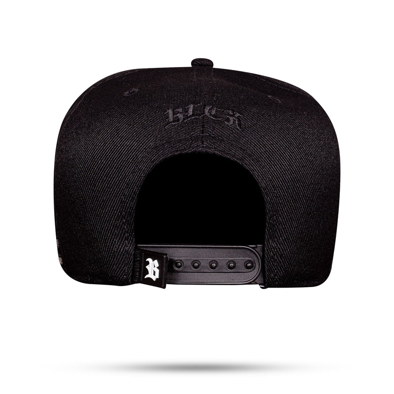 Boné Preto Snapback Follow Verniz Prata N1