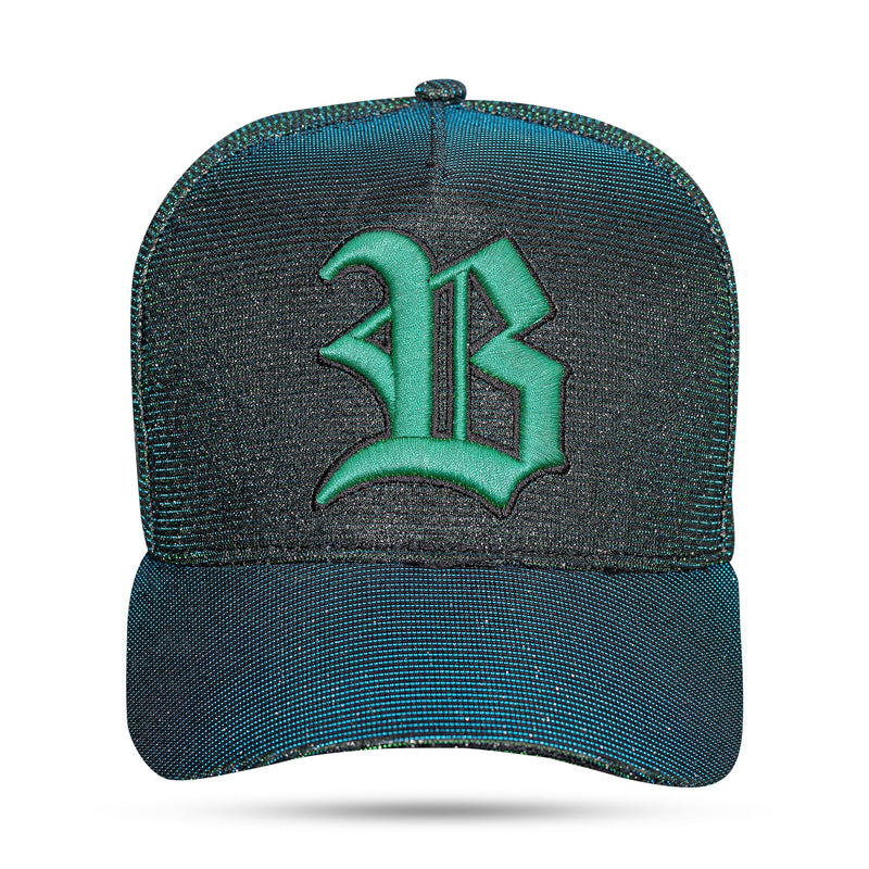 Boné Preto Kids Snapback All Shine 3D Azul Verde Wings