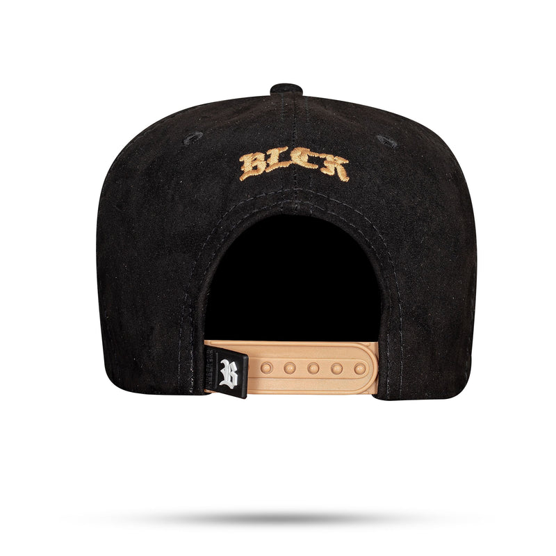 Boné Preto Snapback Logo Beer Aba Caramelo Suede