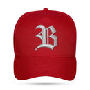 Boné Vermelho Snapback Font Silver
