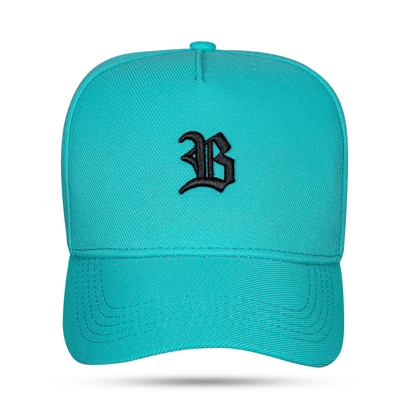 Boné Snapback Turquesa Basic Logo Preto