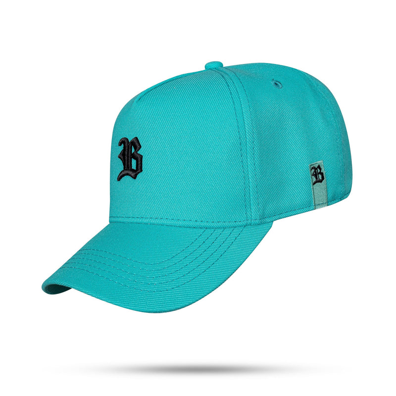 Boné Snapback Turquesa Basic Logo Preto