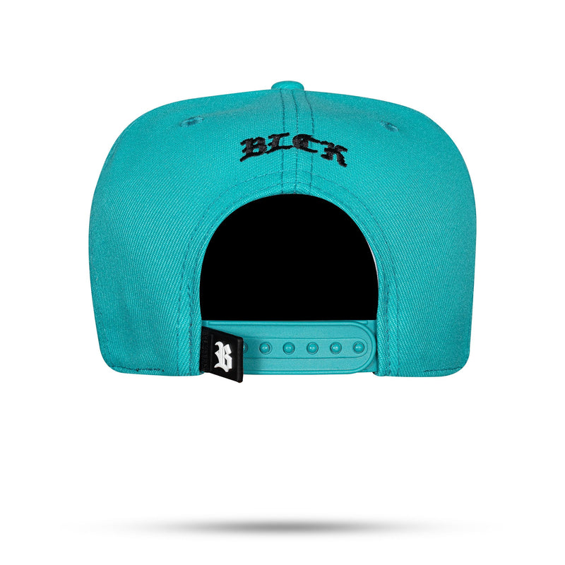 Boné Snapback Turquesa Basic Logo Preto