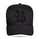 Boné Snapback Contour Aba Cotelê All Black