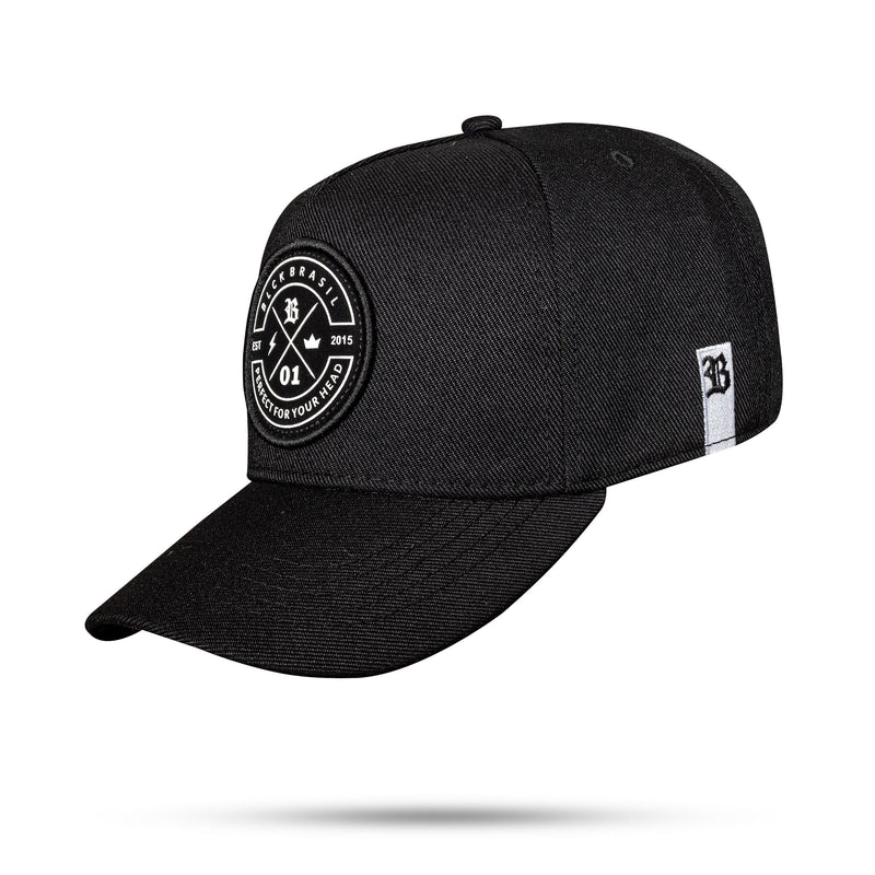Boné Preto Snapback Zero Um Logo Branco