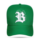 Boné Snapback Verde Bandeira Alto Relevo Lines Branco