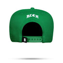 Boné Snapback Verde Bandeira Alto Relevo Lines Branco