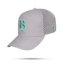 Boné Snapback Trucker Laser Cinza Logo Verde Água