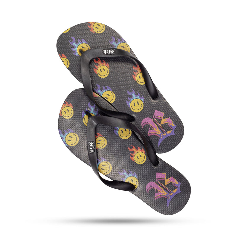 Chinelo Preto Tradicional Smile Flame