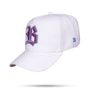 Boné Snapback Branco Alto Relevo Zig Zag Pink