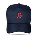Boné Snapback Basic Azul Marinho Contra Aba Vermelha