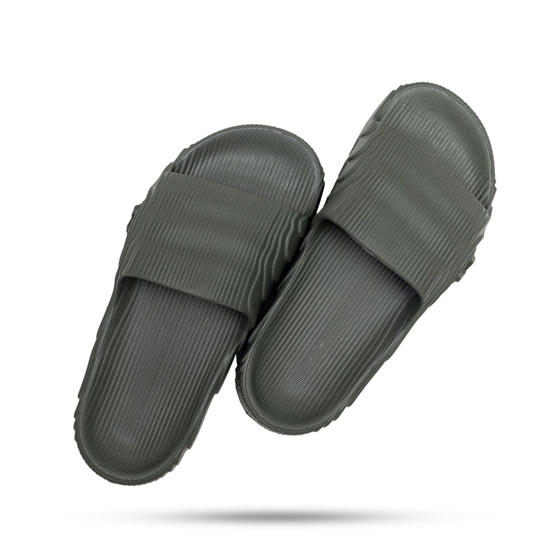Chinelo Slide Nuvem Verde Musgo Listras