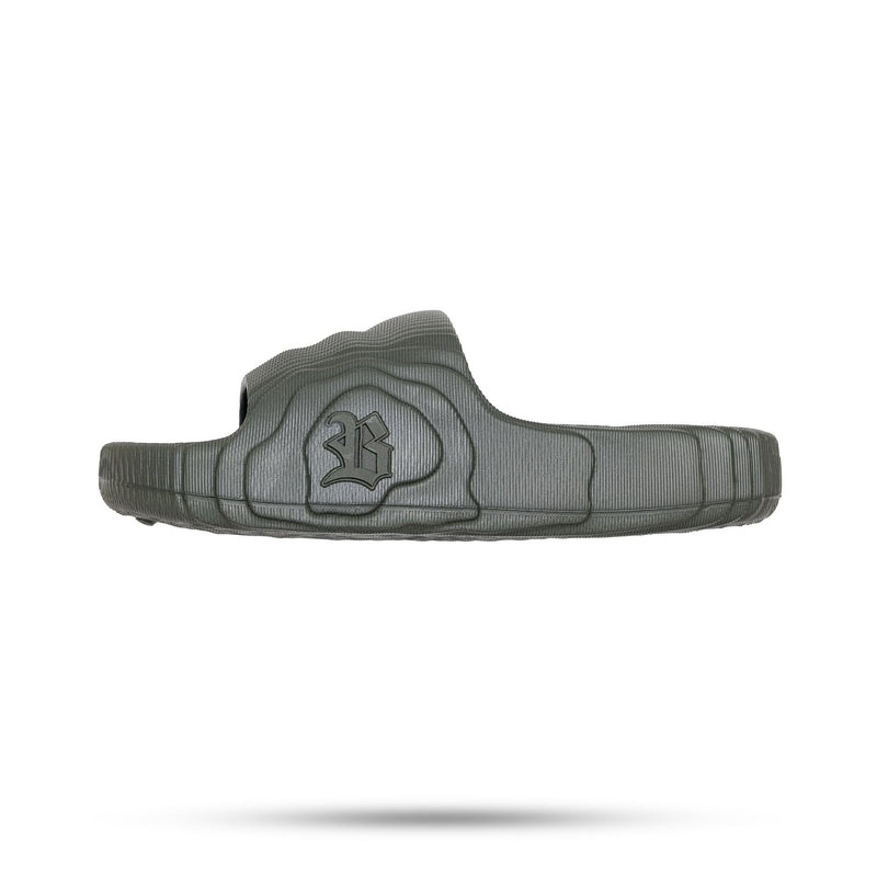 Chinelo Slide Nuvem Verde Musgo Listras