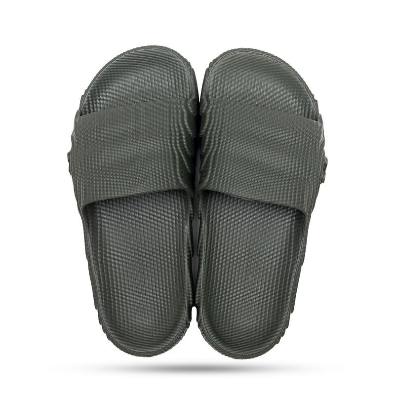 Chinelo Slide Nuvem Verde Musgo Listras