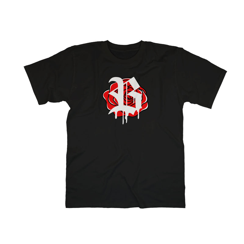 Camiseta Preta Flower Red