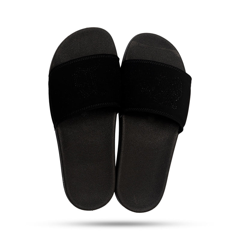 Chinelo Slide Preto Onça Strass
