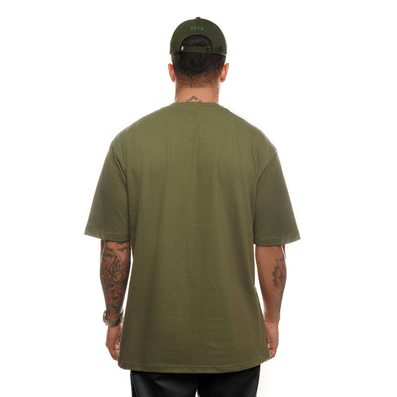 Camiseta Verde Militar Oversized Enjoy The Circus