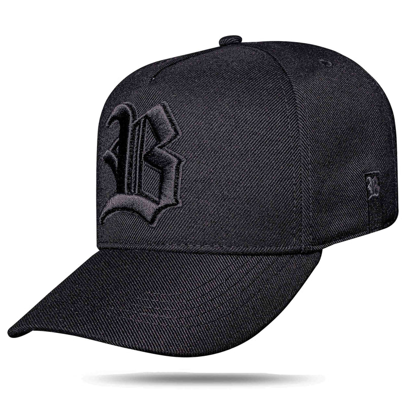 Boné Snapback Preto Logo Alto Relevo